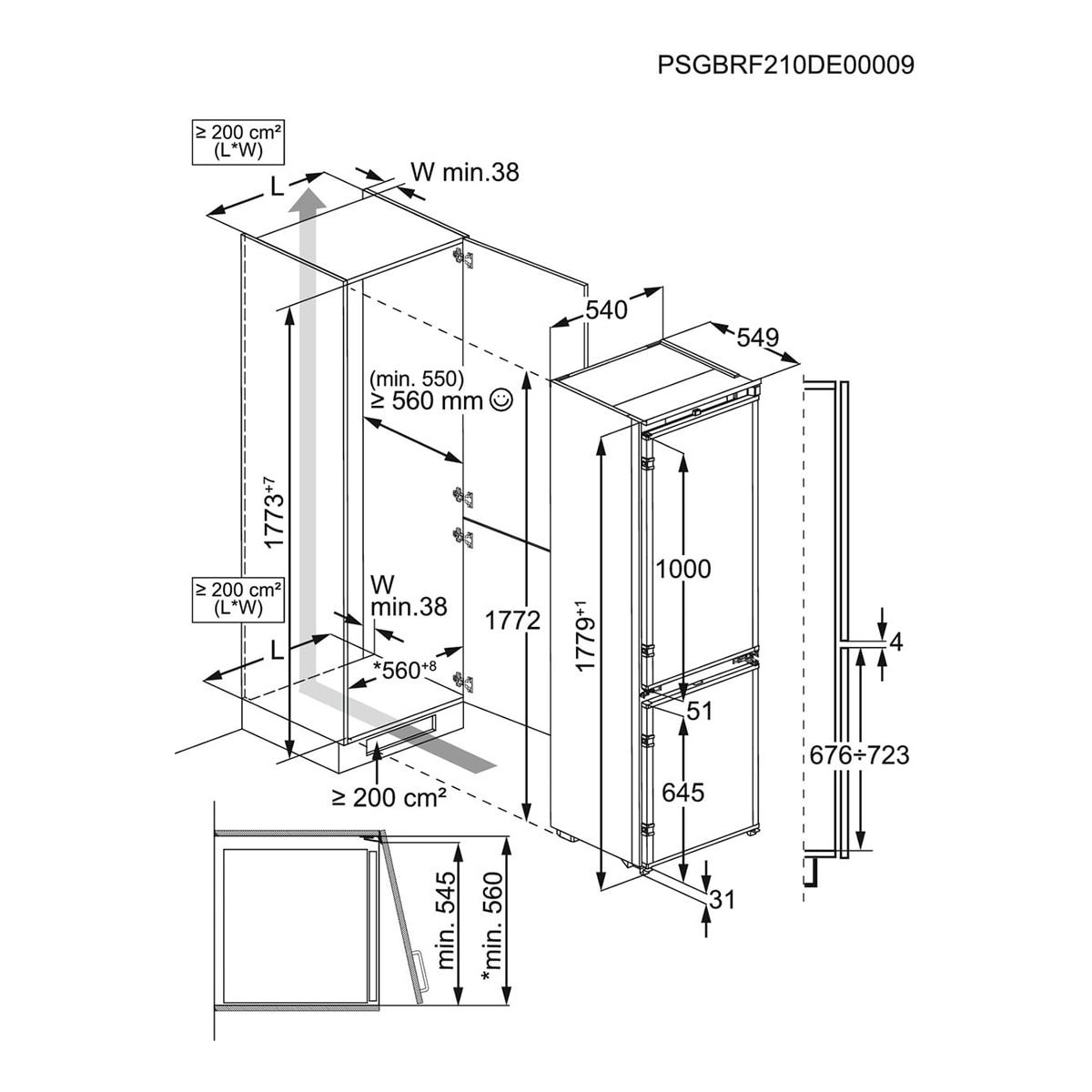 Frigorífico Combi integrable Electrolux, No frost, IA, Serie 700 ENA7CE18S1 3