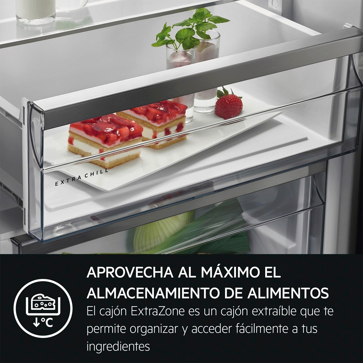 Frigorífico Combi integrable AEG, no frost, IA, Multiflow, Cooling 360, Cajón Extra Chill Serie 7000 TC7CS181DS 9