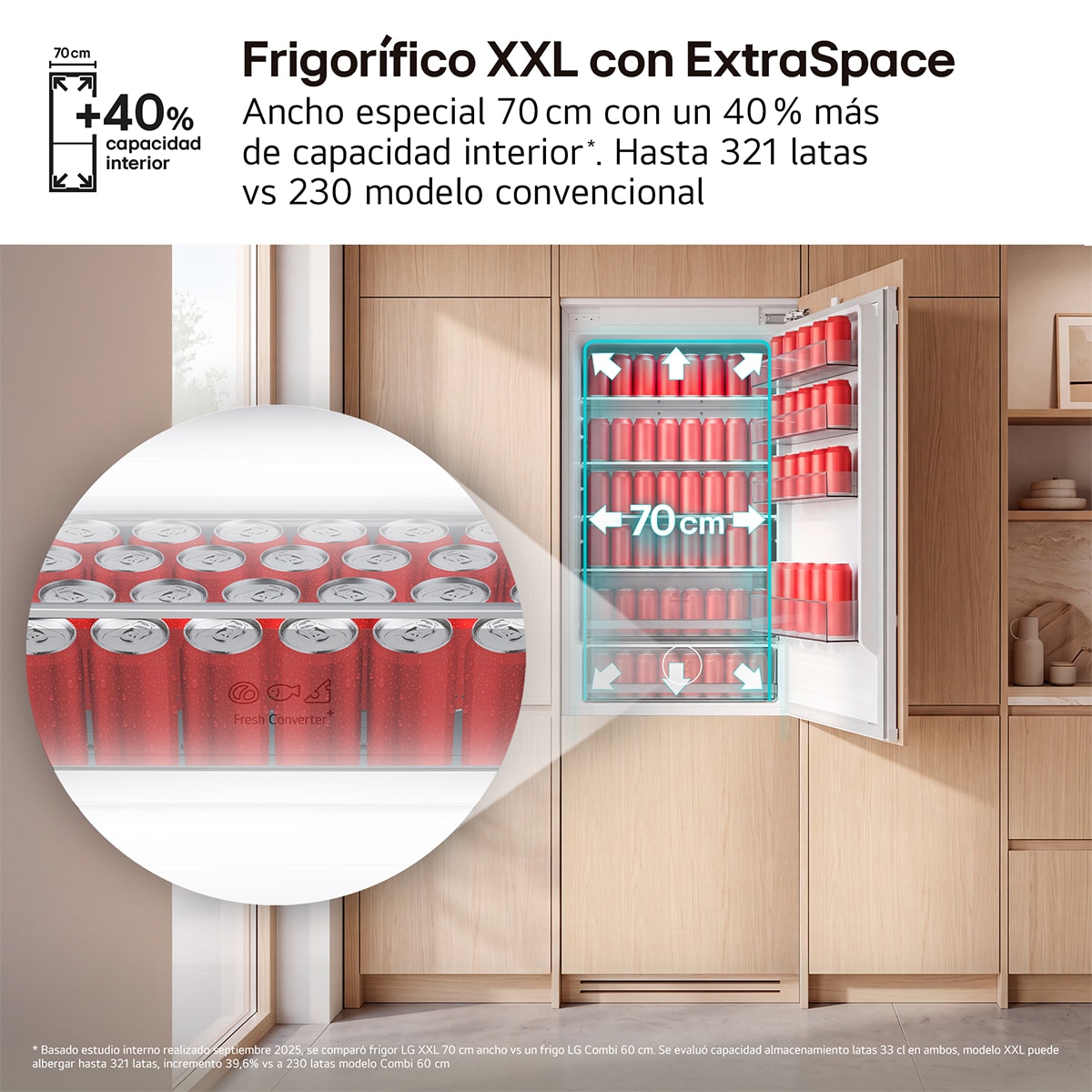 Frigorífico combi integrable LG Total No Frost, Total No Frost, Serie 700 - CCJ7396SCHQ - Blanco Blanco-8