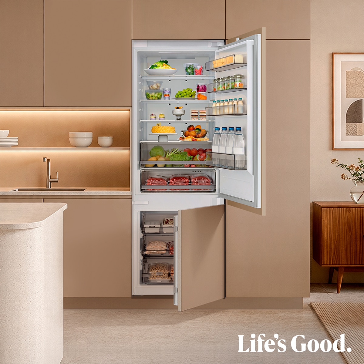 Frigorífico combi integrable LG Total No Frost, Total No Frost, Serie 700 - CCJ7396SCHQ - Blanco Blanco-14
