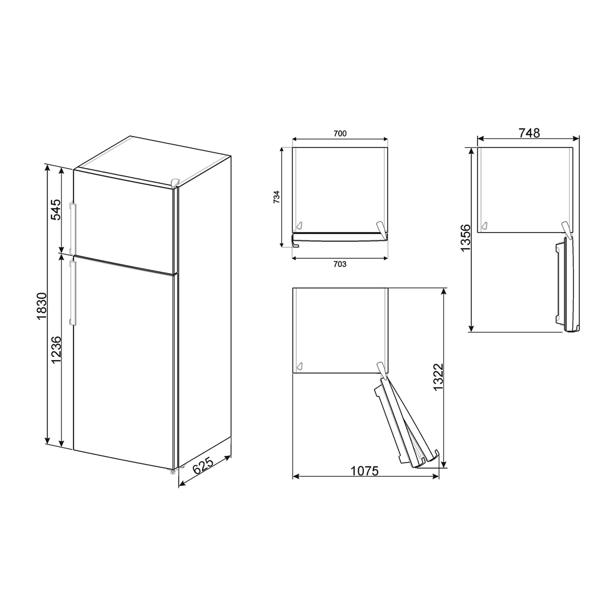 Frigorífico 2 puertas Smeg, Total No Frost, 434 litros, apertura a la derecha - FD70EN4HX Acero Inox-3