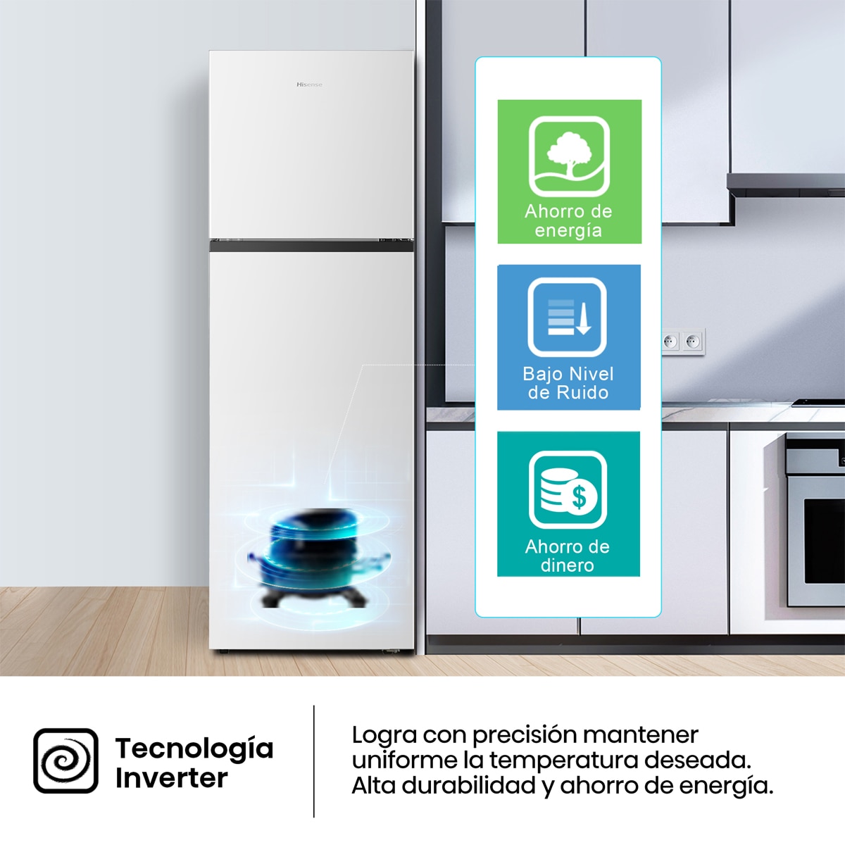 Frigorífico 2 puertas Hisense , Total No Frost - RT327N4AWE Blanco-10
