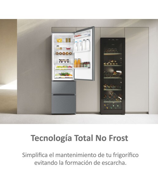 Imagen 12 de Frigorífico Combi Haier Total No Frost 3D 60 Series 3 - A3FE837CGJ - Silver Titanium Silver Titanium