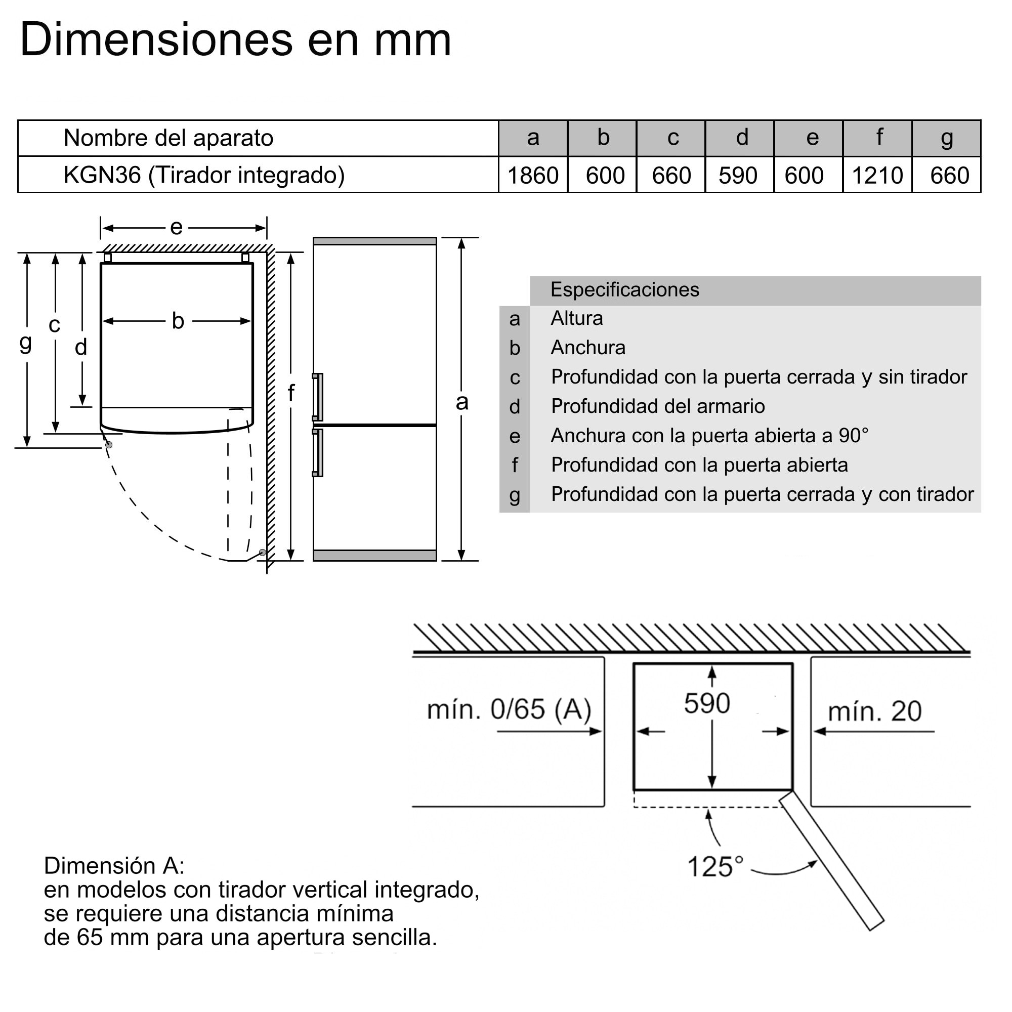 Frigorífico Combi Bosch No Frost - KGN36VIEA Acero Inox-3