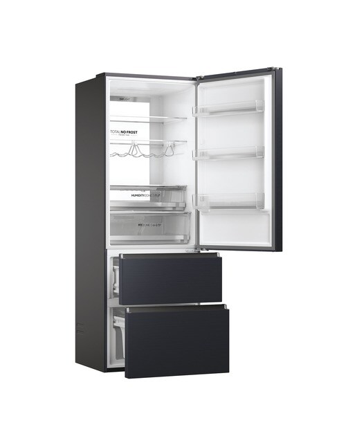 Frigorífico Combinado Haier 3D 70 Série 7 HTW7720ENMB de 3 Portas No Frost Wifi Motor Inverter de 200,6 cm - Preto Grafite-2