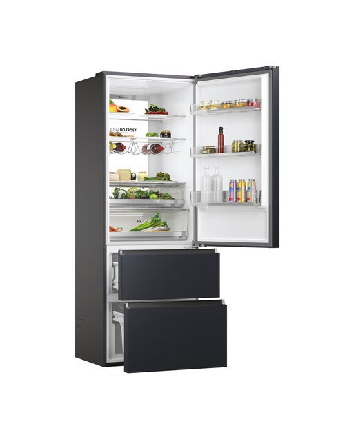 Frigorífico Combinado Haier 3D 70 Série 7 HTW7720ENMB de 3 Portas No Frost Wifi Motor Inverter de 200,6 cm - Preto Grafite-4