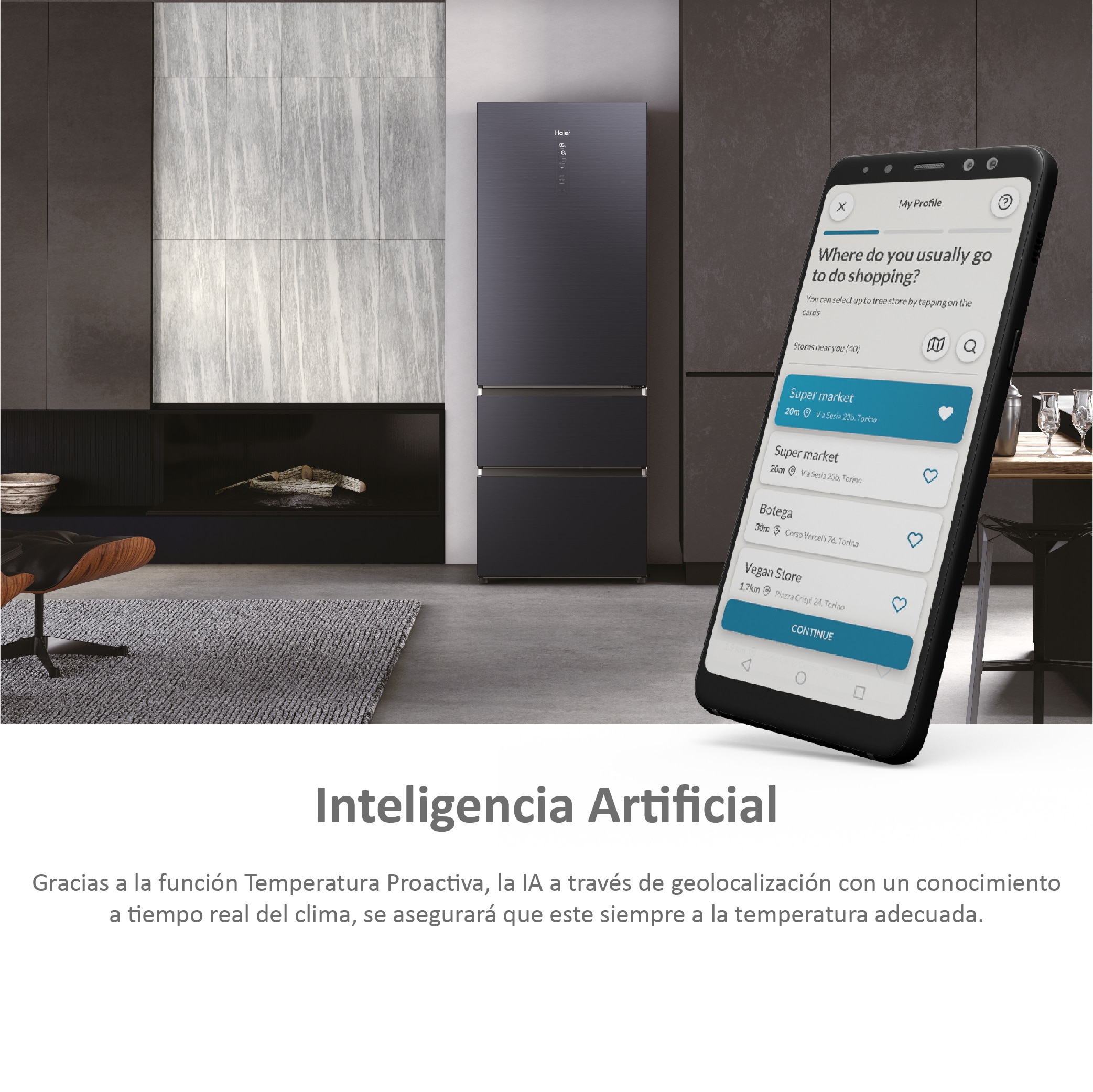 Frigorífico Combinado Haier 3D 70 Série 7 HTW7720ENMB de 3 Portas No Frost Wifi Motor Inverter de 200,6 cm - Preto Grafite-7
