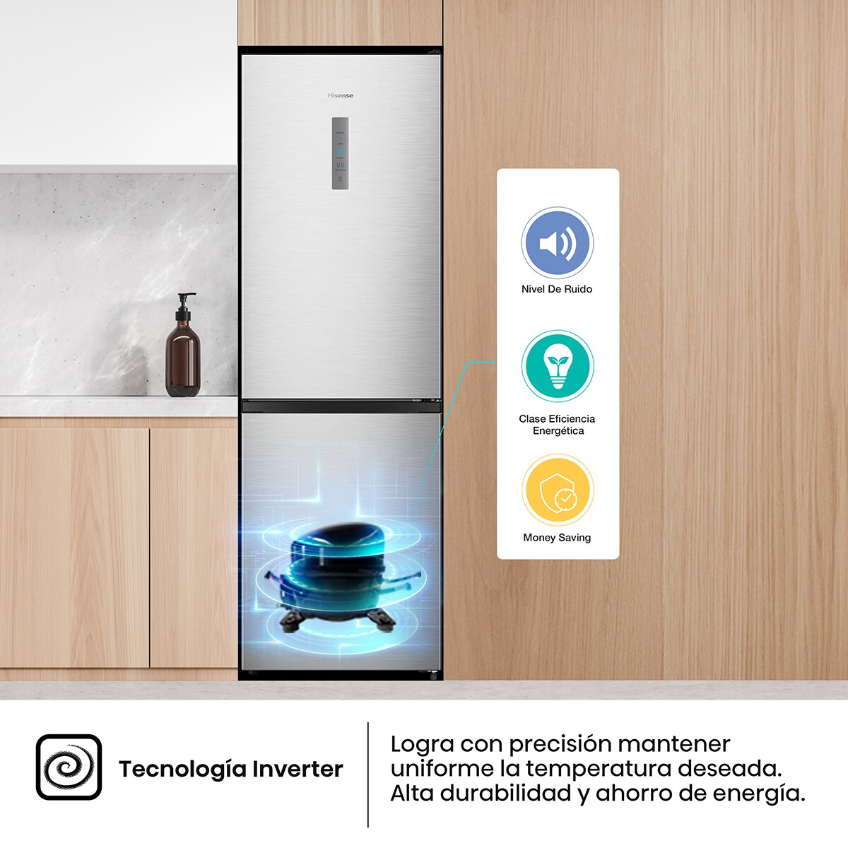 Frigorífico Combi Hisense MultiFlow - RB390N4CCD Inox-11