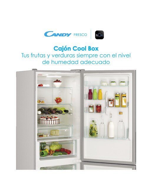 Frigorífico Combi Candy Total No Frost Circle + con Wifi Fresco - CCE7T618ES Plata-4