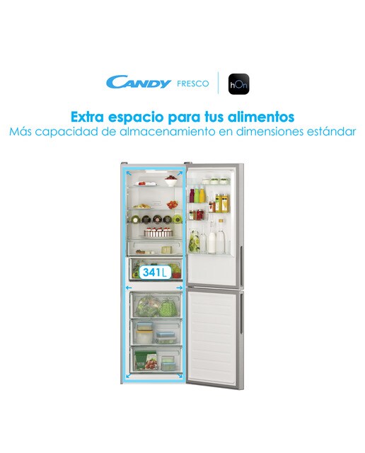 Frigorífico Combi Candy Total No Frost Circle + con Wifi Fresco - CCE7T618ES Plata-7