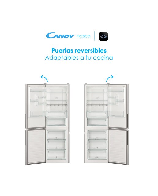 Frigorífico Combi Candy Total No Frost Circle + con Wifi Fresco - CCE7T618ES Plata-8