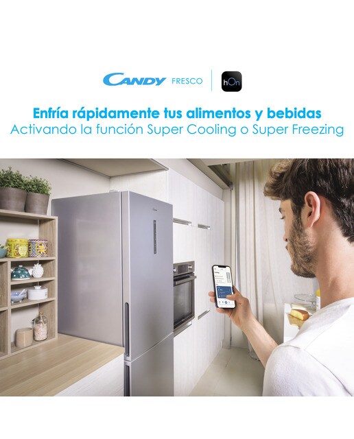 Frigorífico Combi Candy Total No Frost Circle + con Wifi Fresco - CCE7T618ES Plata-10