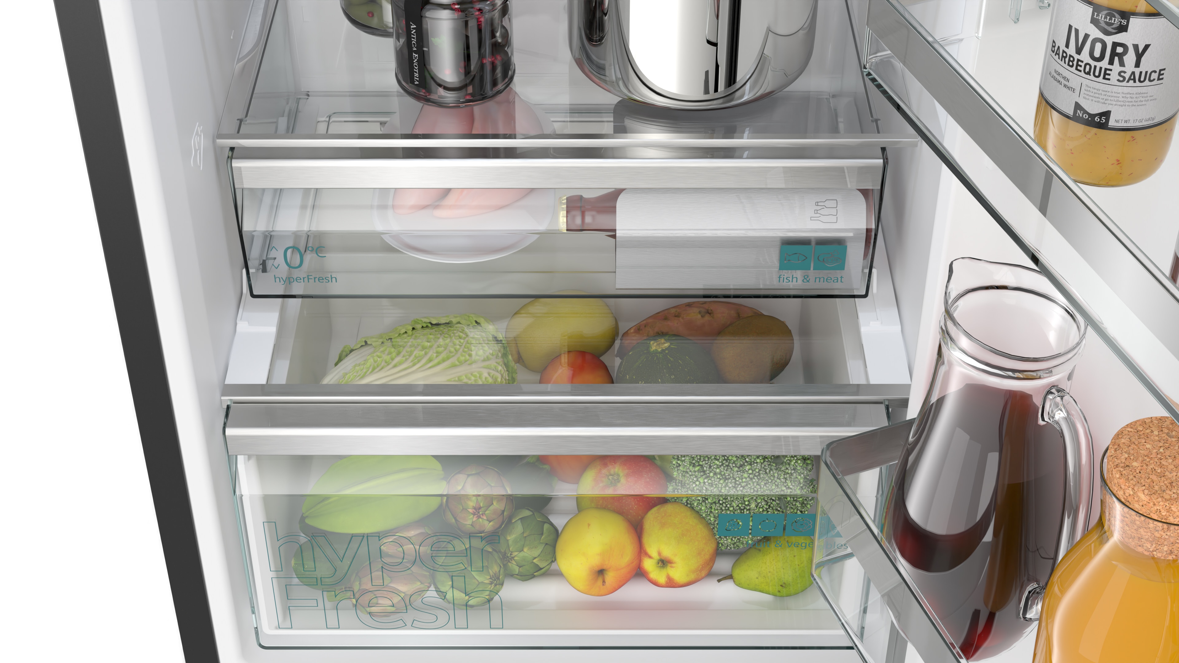 Frigorifico combi Siemens NoFrost, sistema HyperFresh - KG39NAXCF - Inox / Negro Inox / Negro-6