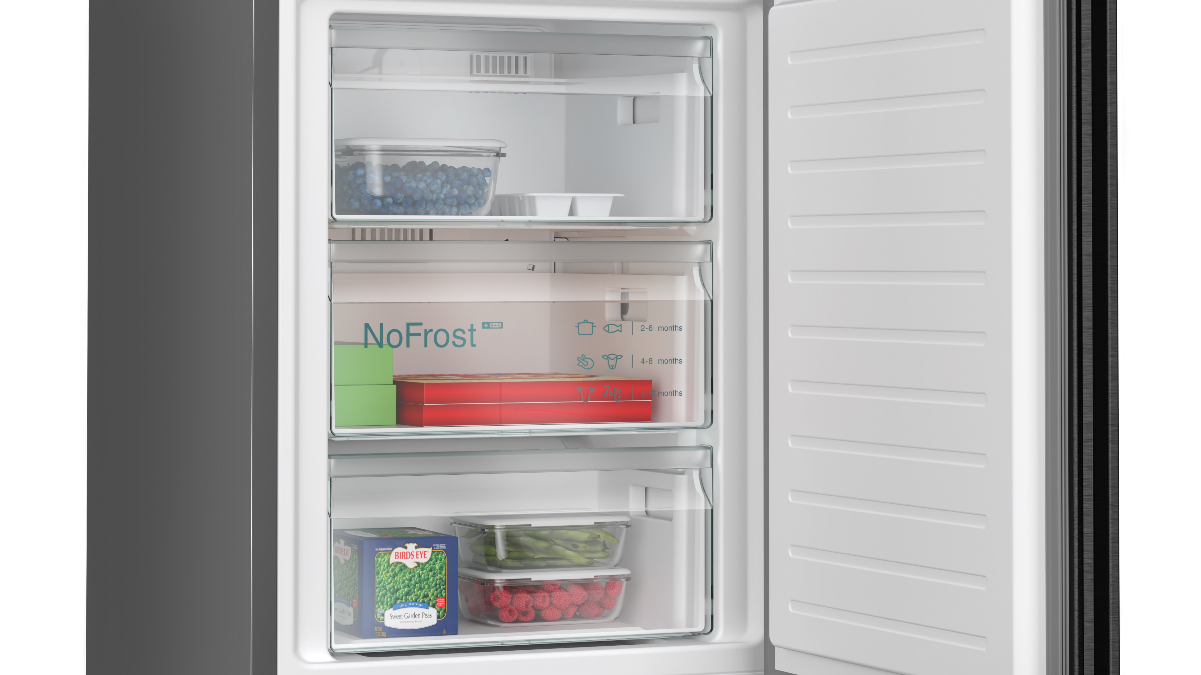 Frigorifico combi Siemens NoFrost, sistema HyperFresh - KG39NAXCF - Inox / Negro Inox / Negro-7