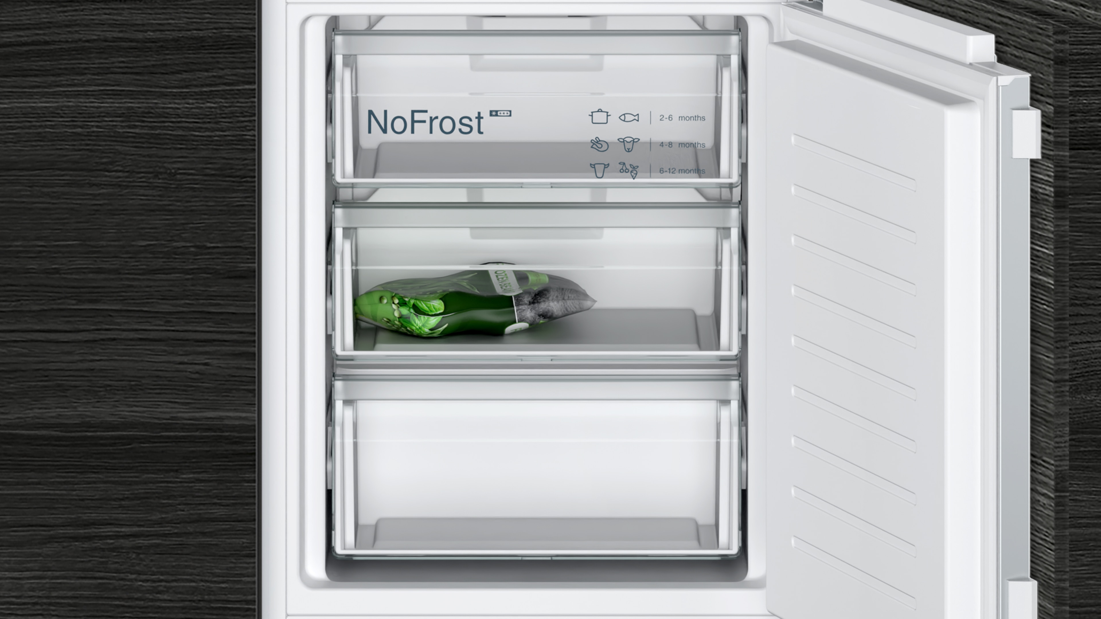 Frigorífico Combinado Encastrável Siemens iQ300 KI86NHFE0 No Frost e HyperFresh e Ligação WiFi de 177,2 cm - Branco Branco-7