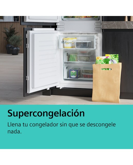 Frigorífico Combinado Encastrável Siemens iQ300 KI86NHFE0 No Frost e HyperFresh e Ligação WiFi de 177,2 cm - Branco Branco-10