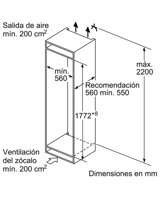 Frigorífico Combinado Encastrável Siemens iQ300 KI86NHFE0 No Frost e HyperFresh e Ligação WiFi de 177,2 cm - Branco Branco-18