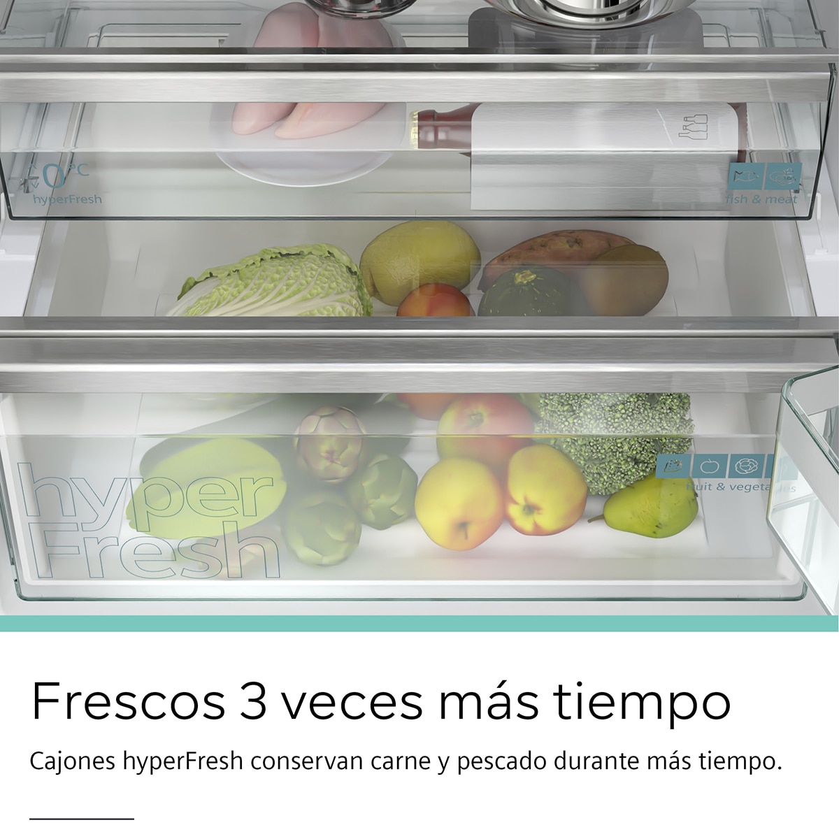 Frigorifico combi Siemens No Frost, hyperFresh 0°C - KG49NAXCF Inox / Negro-12