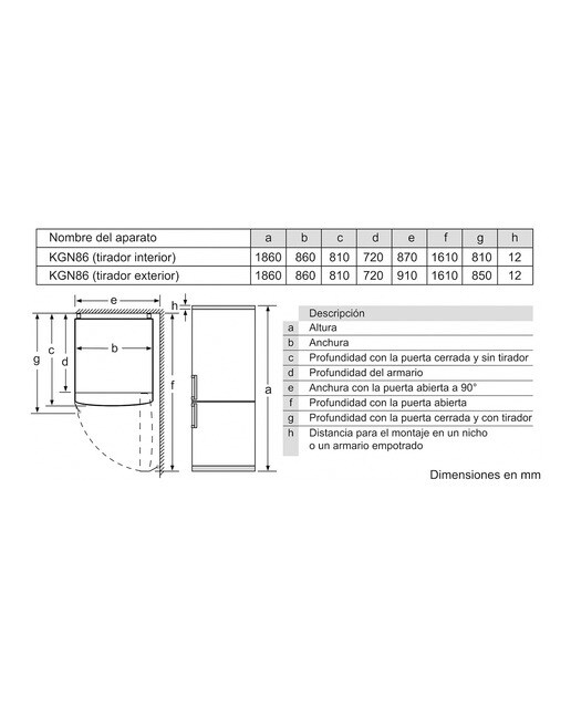 Frigorifico combi Bosch No frost, con capacidad XXL - KGN86AIDR Acero inoxidable antihuellas-2