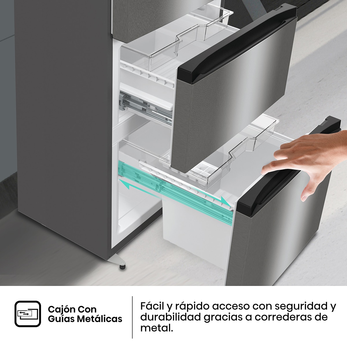 Frigorifico combi Hisense No Frost, 3 puertas - RM469N4ACD Inox-10