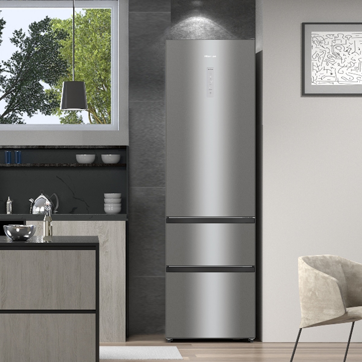 Frigorifico combi Hisense No Frost, 3 puertas - RM469N4ACD Inox-12