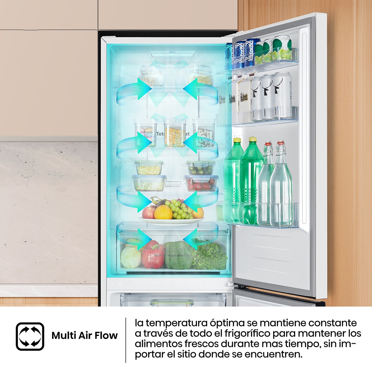 Frigorifico combi Hisense No Frost, Multi Air Flow - RB390N4DWD Blanco-6