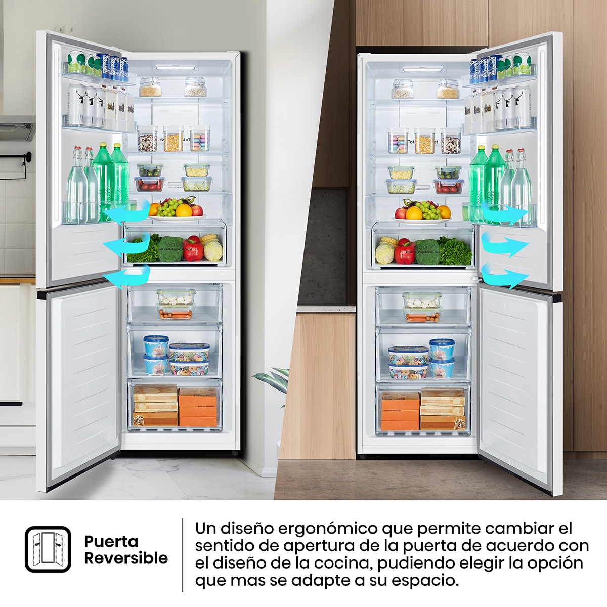 Frigorifico combi Hisense No Frost, Multi Air Flow - RB390N4DWD Blanco-9