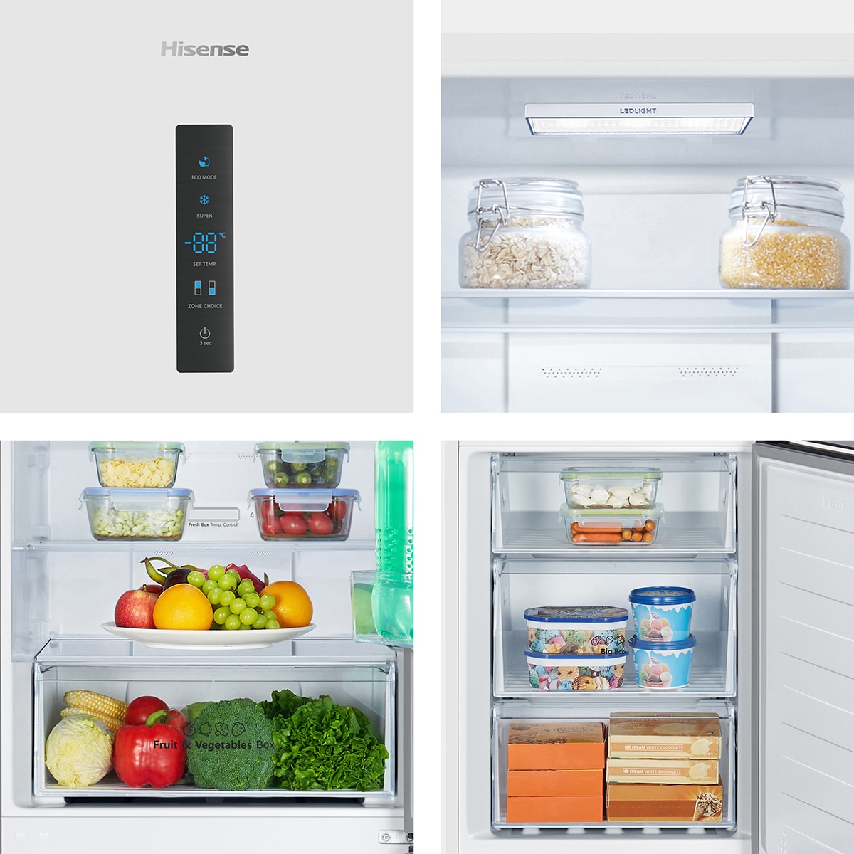 Frigorifico combi Hisense No Frost, Multi Air Flow - RB390N4DWD Blanco-12