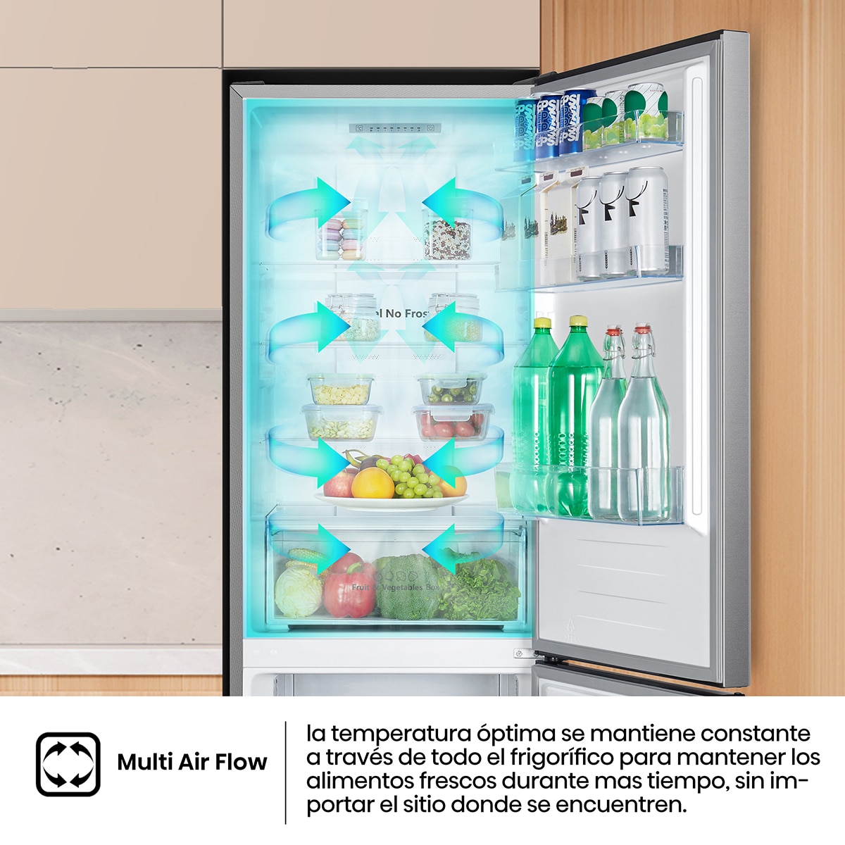 Frigorifico combi Hisense Total No Frost, Multi Air Flow - RB390N4ACE Inox-5