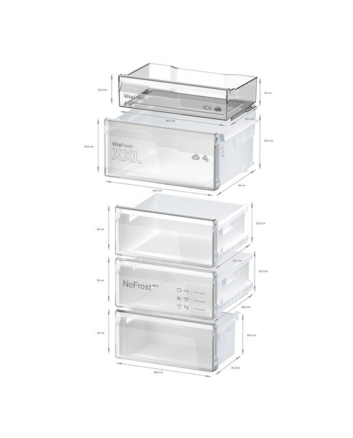 Frigorífico combi Bosch No frost, Cajón VitaFresh - KGN392WCF - Blanco Blanco-6