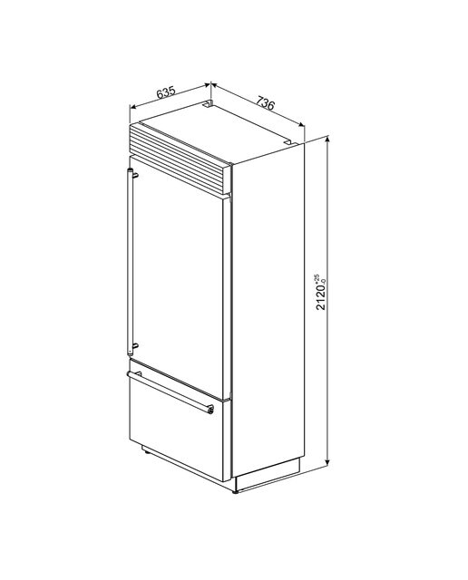 Frigorífico Combinado Smeg Classica RF376RSIX No Frost com Dobradiças à Direita e de 212 cm - Aço Inox Aço inoxidável-5