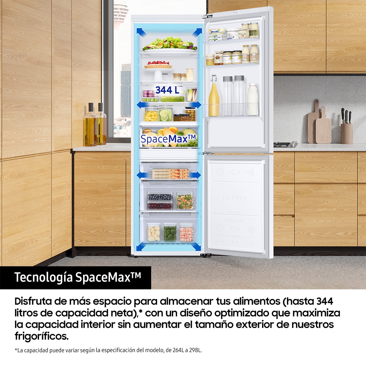 Frigorífico Combi Samsung con IA 185cm All Around Cooling 344L Clase C Blanco - RB34C600CWW/EF Blanco-4