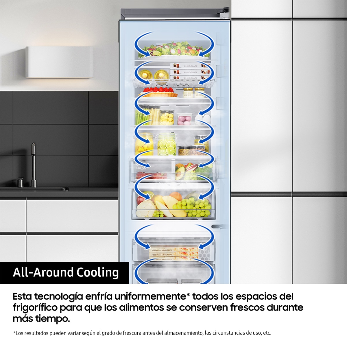 Frigorífico Combi Samsung con IA 185cm All Around Cooling 344L Clase C Blanco - RB34C600CWW/EF Blanco-5