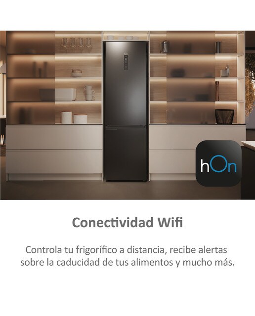 Frigorífico Combinado Haier 2D 60 Series 5 PRO HDPW5620ANPD No Frost, Wifi e de 205 cm - Inox Escuro Dark Inox-6