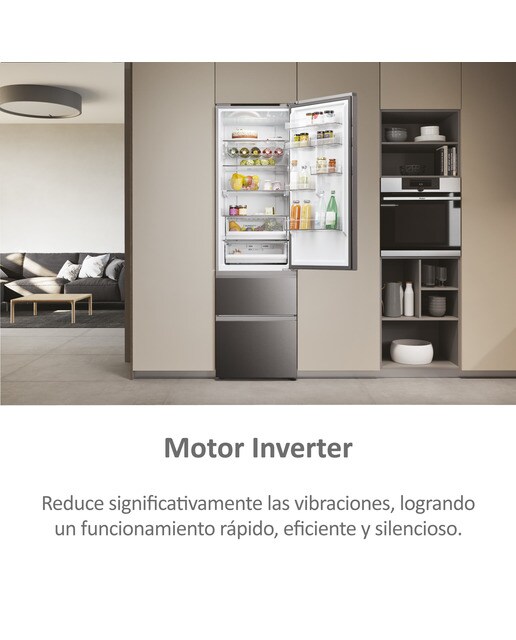 Frigorífico Combinado Haier 3D 60 Series 5 HTW5620CNMP de 3 Portas, No Frost, com Wifi e de 205 cm - Inox Escuro Dark Inox-7