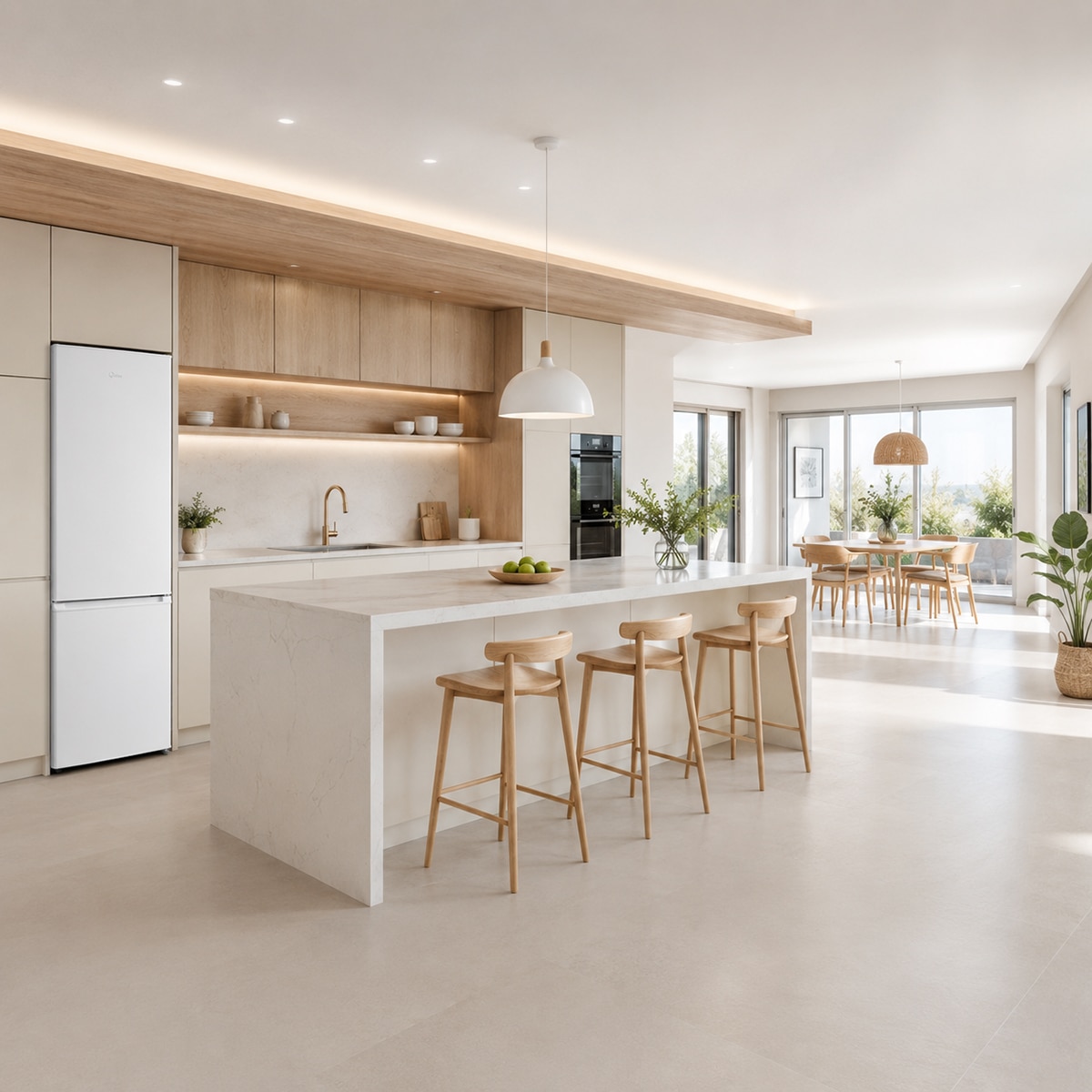 Frigorífico Combinado Midea MDRB380FGE01A Total No Frost e de 180 cm - Branco Branco-10