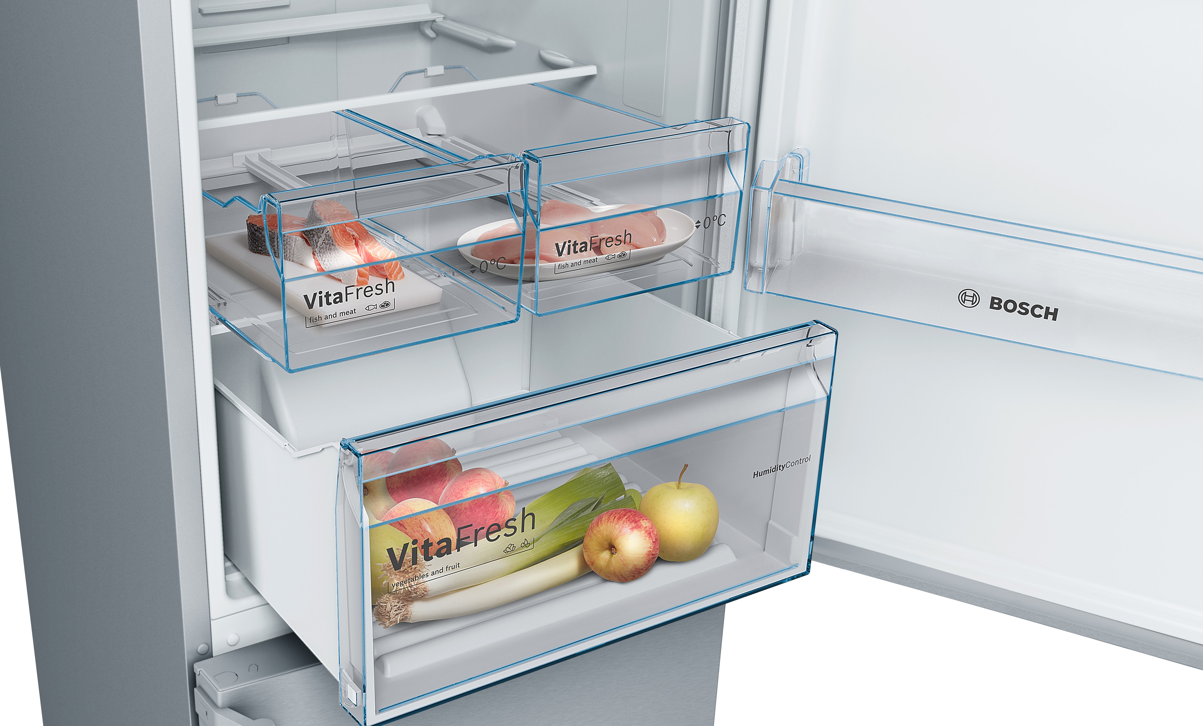 Frigorífico combi Bosch VitaFresh Serie 4, Master Chef - KGN49XIDQ Acero inoxidable antihuellas-6