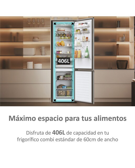 Frigorífico Combi Haier Total No Frost con WIFI 2D 60 Series 5 - HDPW5620CNPK Inox-11