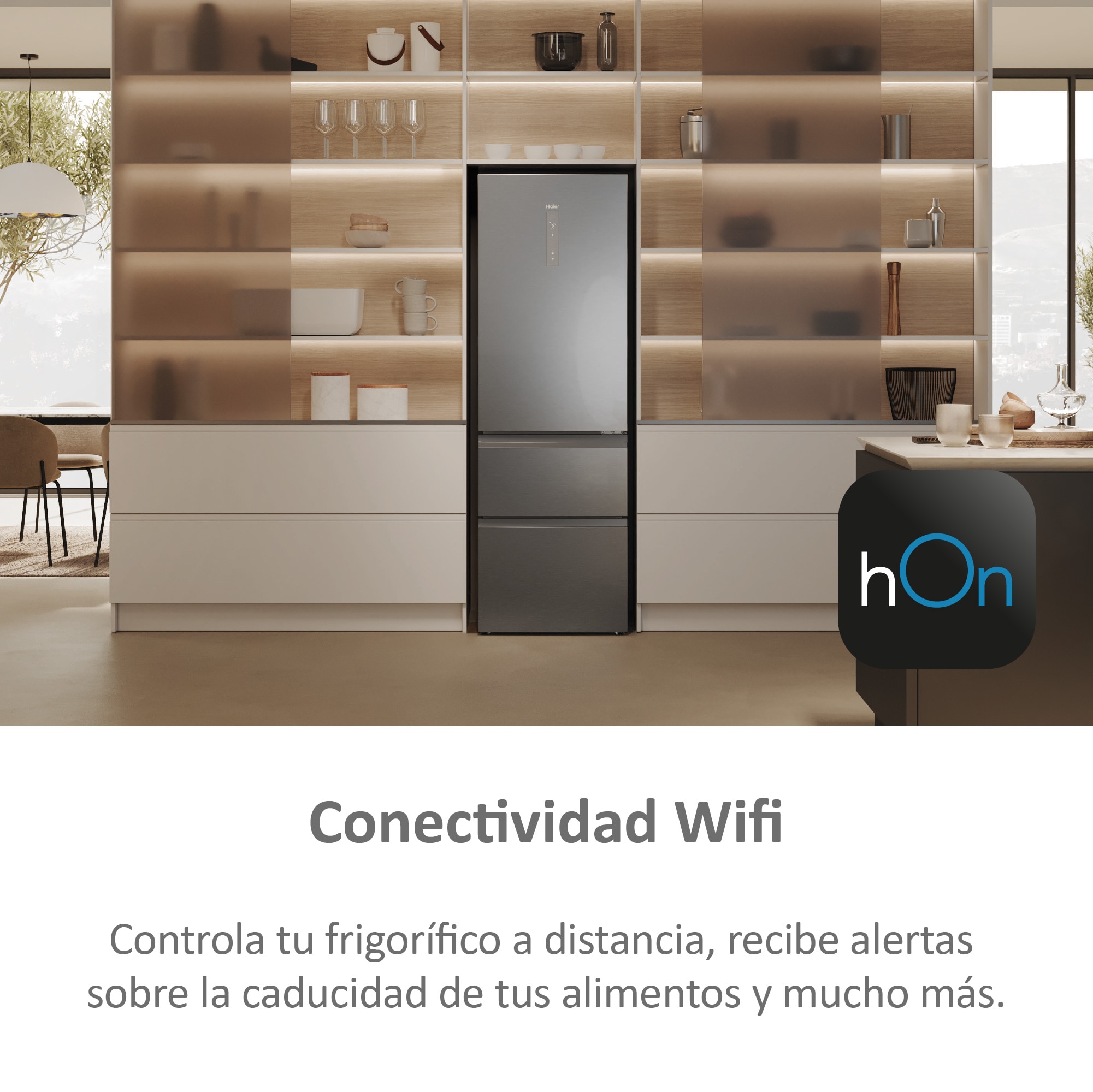 Frigorífico Combi Haier Total No Frost con WIFI 3D 60 Series 5 - HTW 5618CNMG Inox-10
