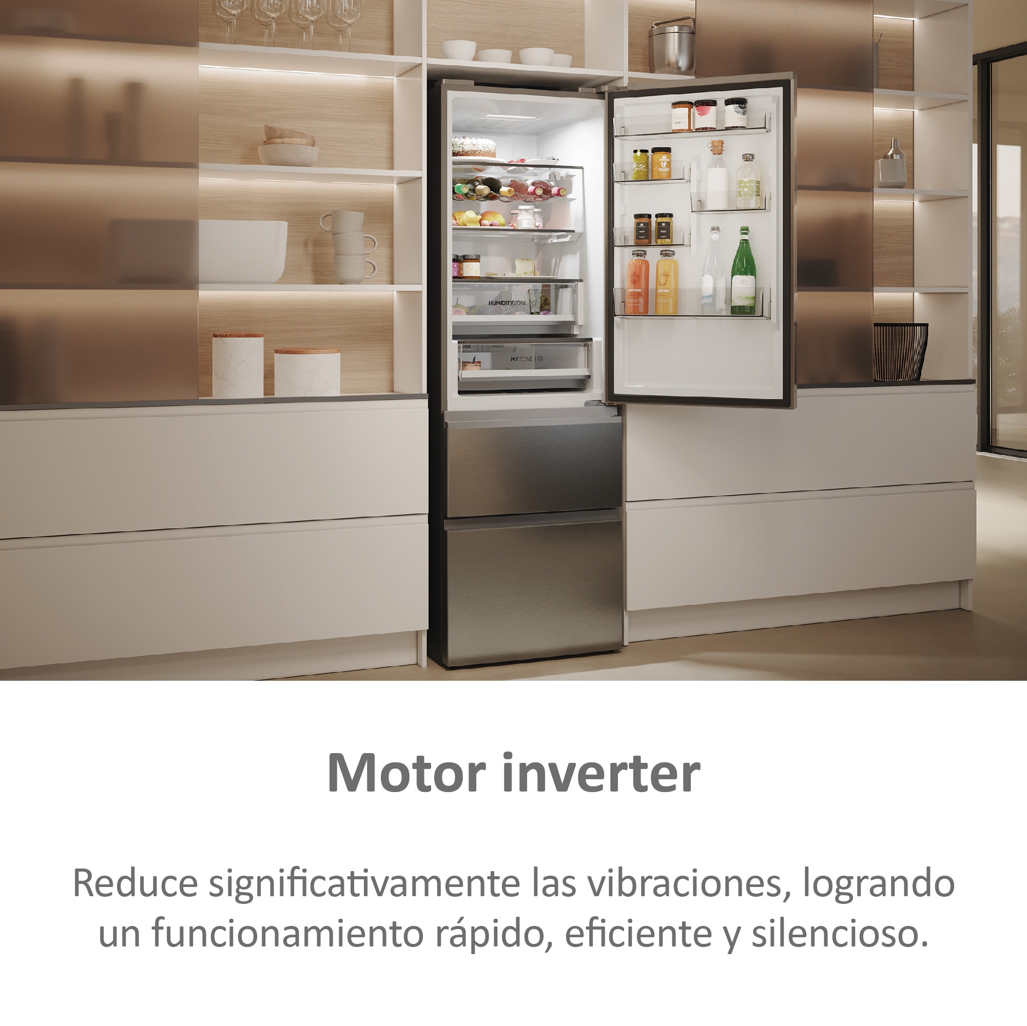 Frigorífico Combi Haier Total No Frost con WIFI 3D 60 Series 5 - HTW 5618CNMG Inox-12