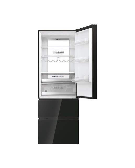 Frigorífico Combinado Haier 3D 70 Series 7 HTW7720DNGB de 3 Portas, No Frost, Wifi e de 200,6 cm - Vidro Icónico Vidro preto-3