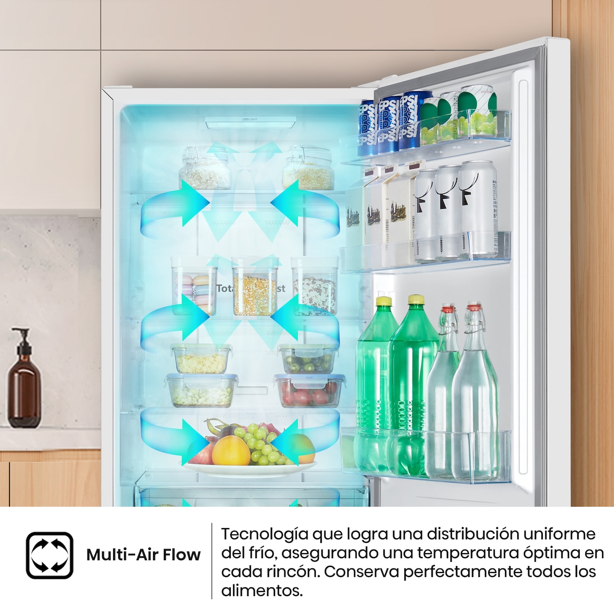 Frigorífico combi Hisense Total No Frost, Multi AirFlow - RB390N4BWC Blanco-7