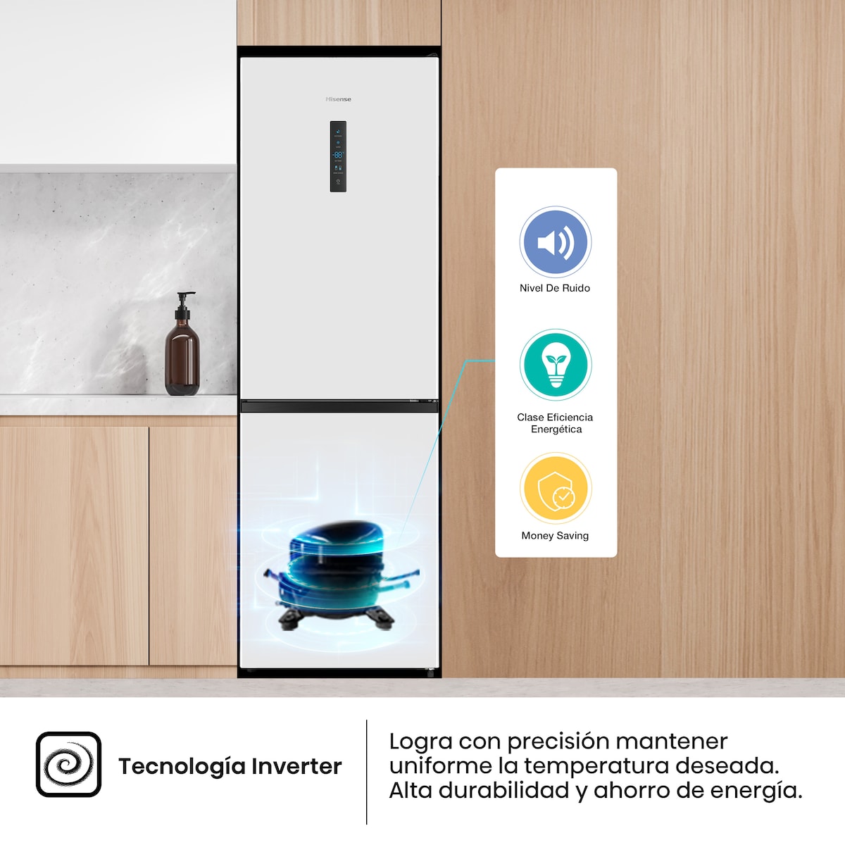 Frigorífico combi Hisense Total No Frost, Multi AirFlow - RB390N4BWC Blanco-11