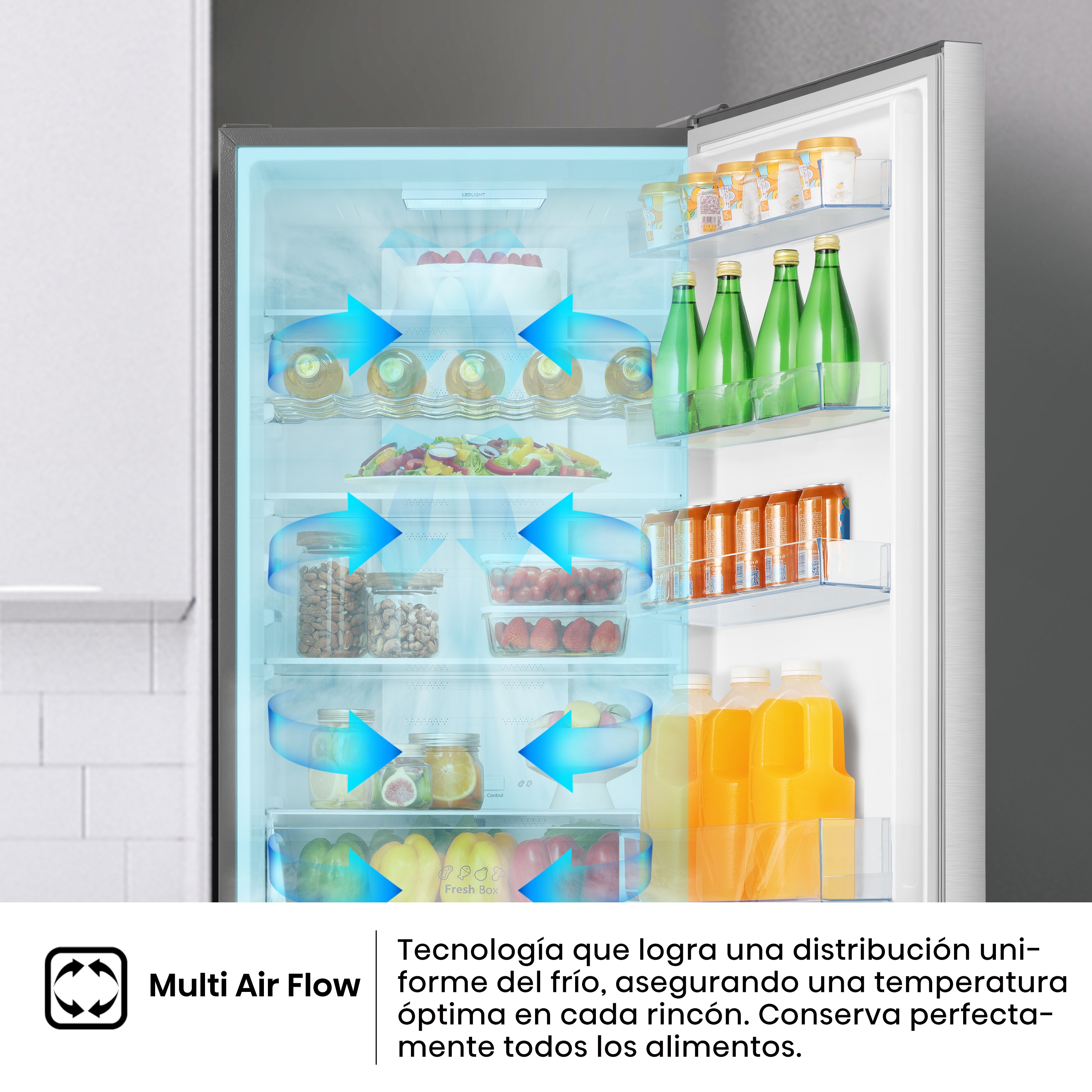 Frigorífico combi Hisense Total No Frost, Multi AirFlow - RB440N4CCB Inox-8