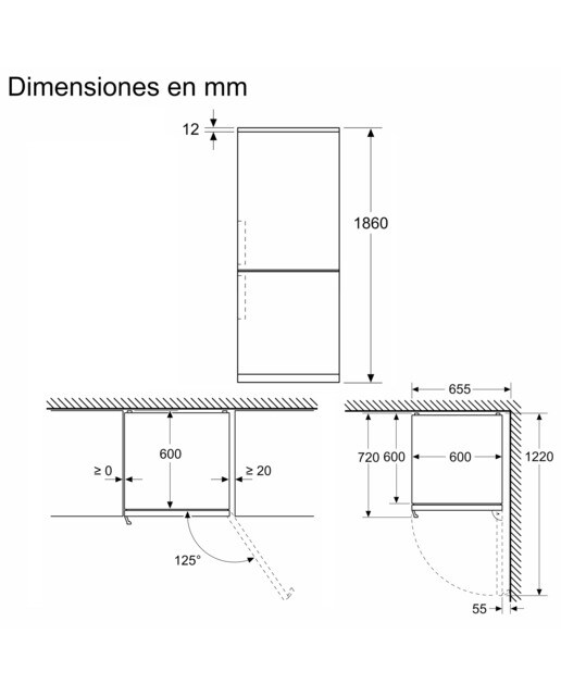 Frigorífico Combinado Bosch Serie 4 KGN36VIBT Tecnologia Inverter, Total No Frost e de 186 cm - Inox Antidedadas Inox anti marcas-3
