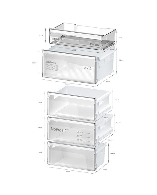 Frigorífico Combinado Bosch Serie 4 KGN36VIBT Tecnologia Inverter, Total No Frost e de 186 cm - Inox Antidedadas Inox anti marcas-12