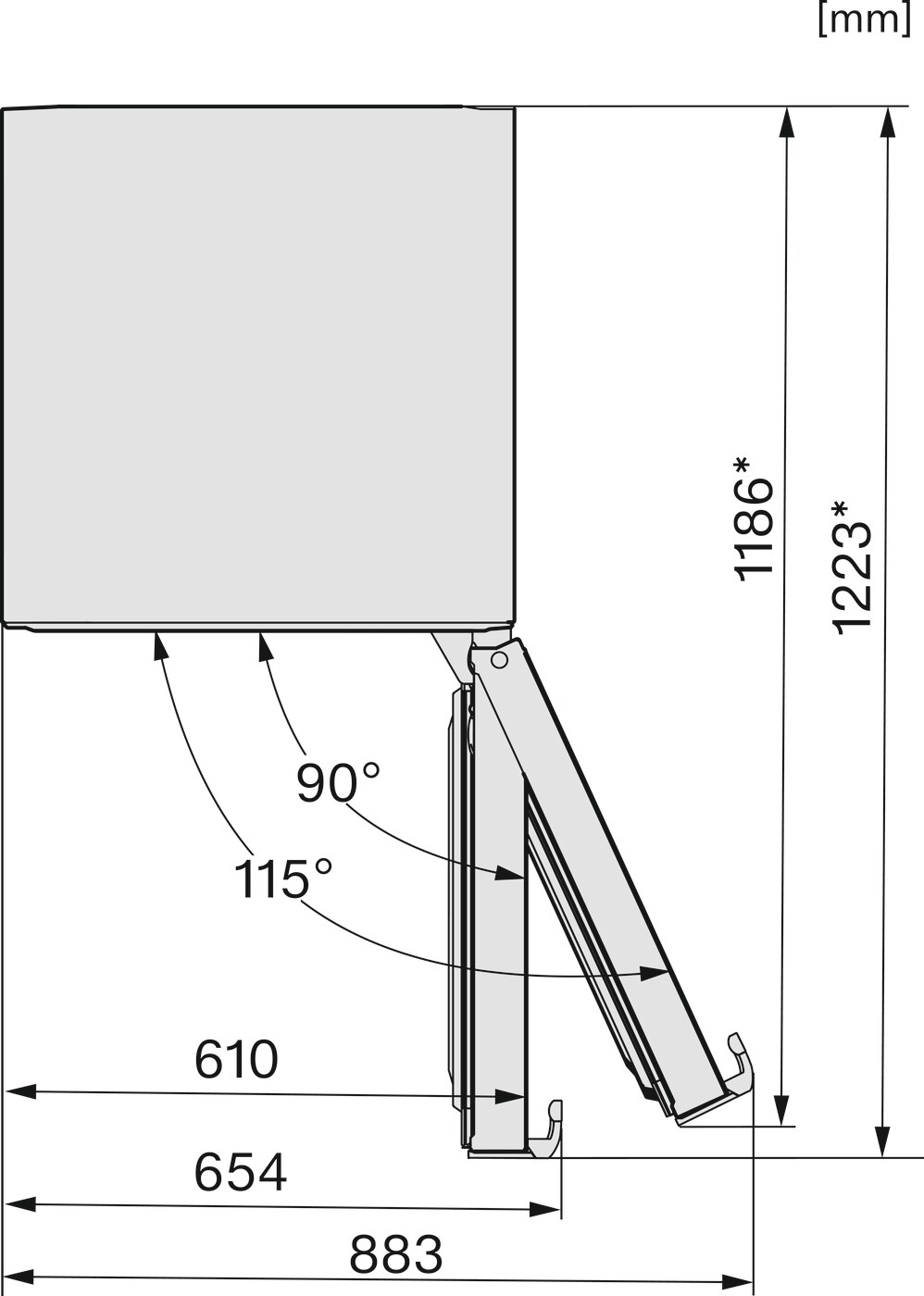 Frigorífico de 1 Porta Miele KS 4783 DD BST DailyFresh e Side-by-Side e de 185,5 cm - Porta Blacksteel Aço preto-10