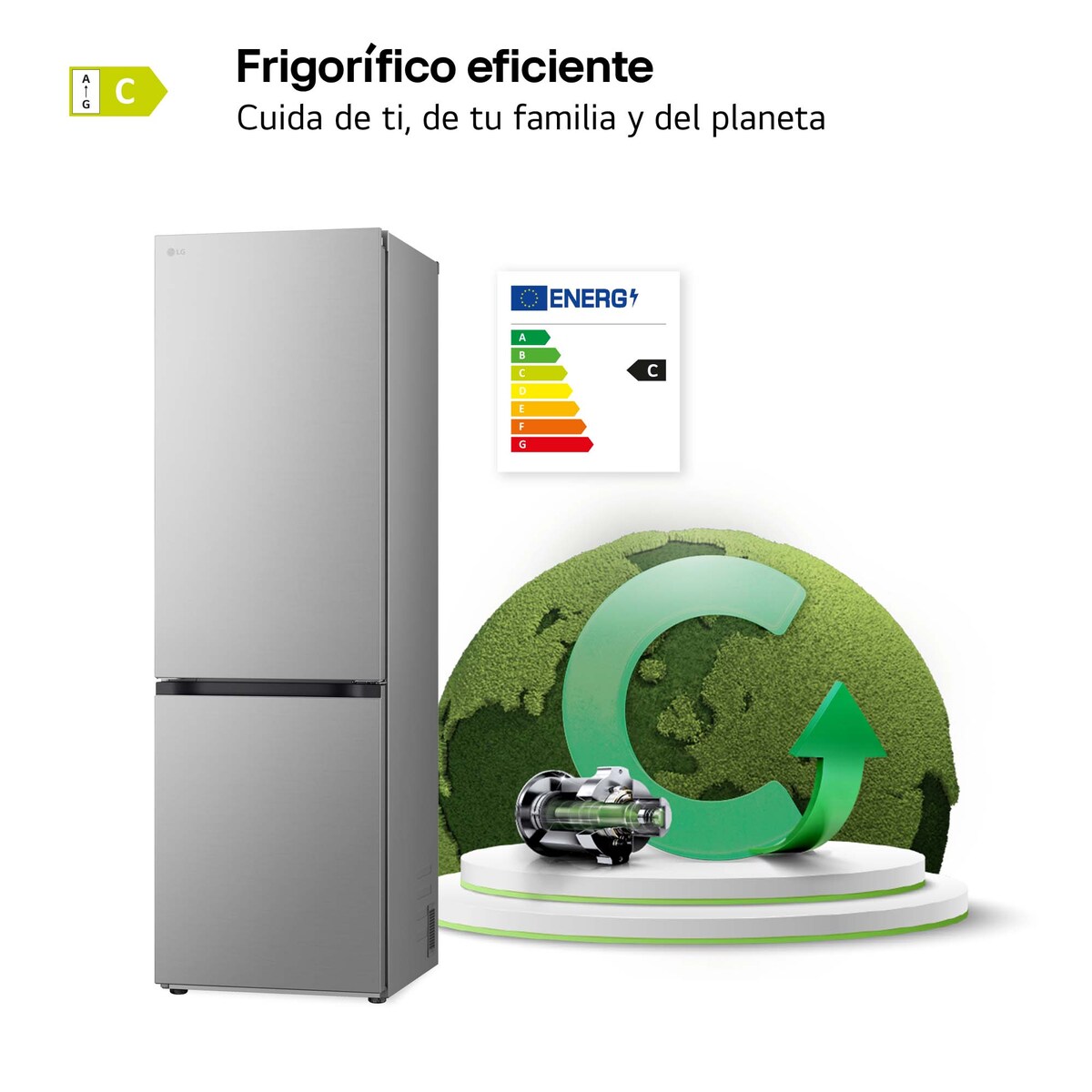 Frigorífico Combinado LG GBV7180CPY Total No Frost, Door Cooling+ e de 186 cm - Inox Inox anti marcas-8