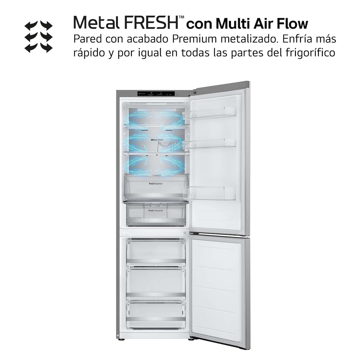 Frigorífico Combinado LG GBV7180CPY Total No Frost, Door Cooling+ e de 186 cm - Inox Inox anti marcas-11