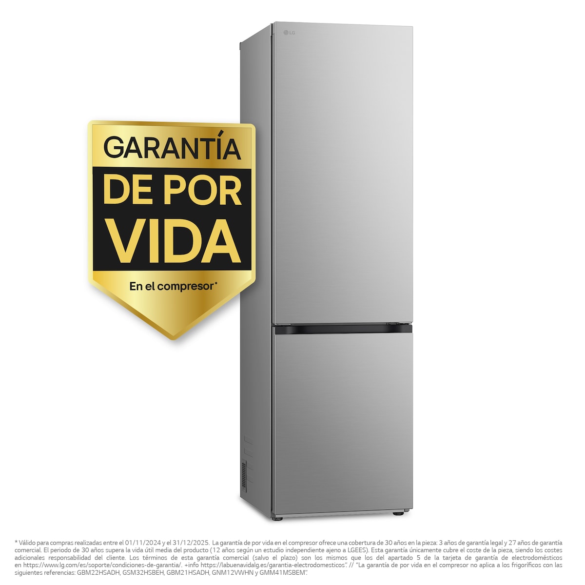 COMBI LG GBBSJ20DPY 333l 2,03 m INOX DOOR COOLING CLASF-D, 2030mm x 595mm